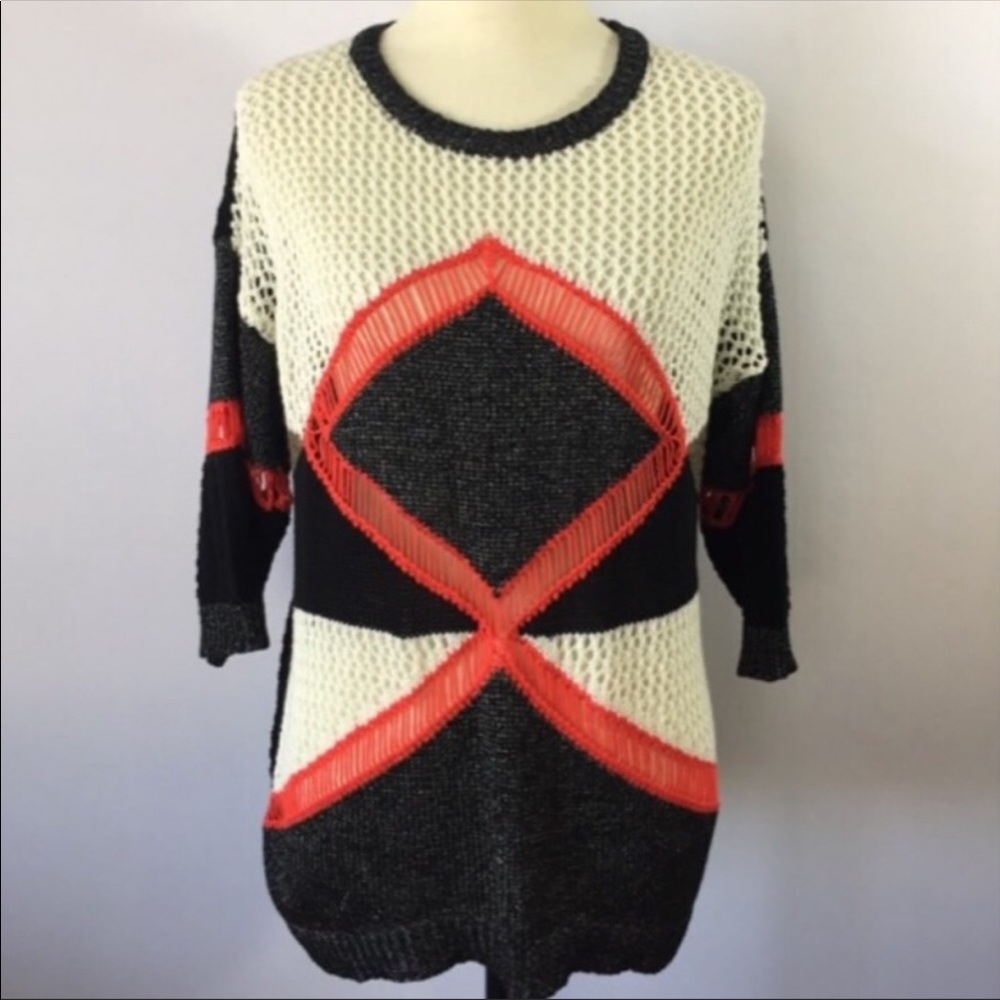 DEX Cream and Black Sweater